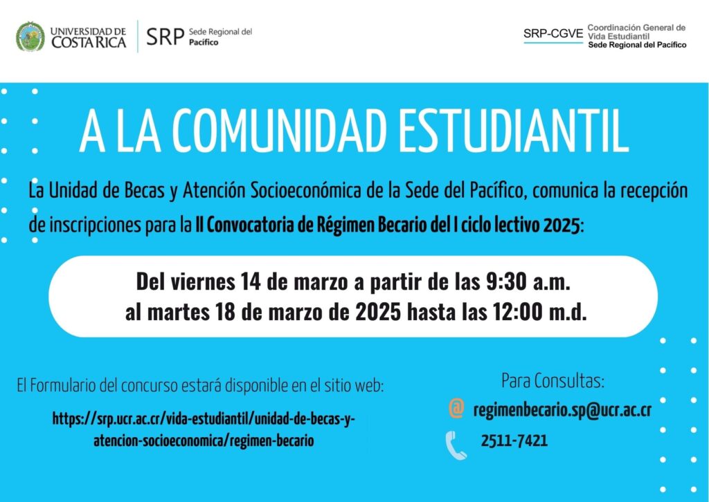 II Convocatoria régimen becario I-2025