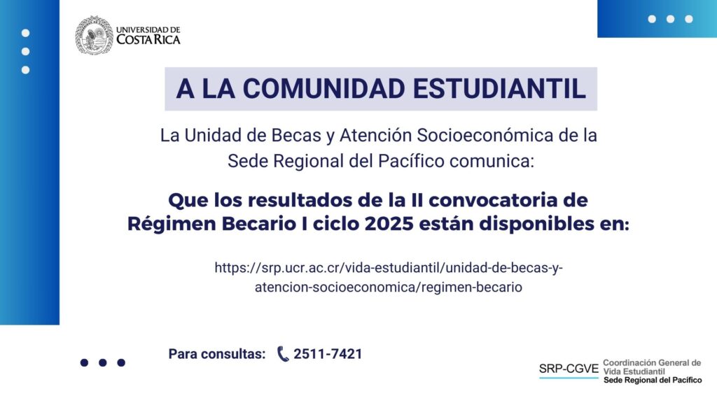 Imagen: Resultados II convocatoria régimen becaria I - 2025